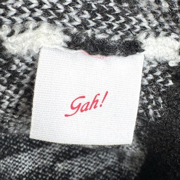 LISA SAYS GAH Emma NEW Crewneck Sweater Black White Checkered Knit NEW Size M/L - Picture 8 of 10